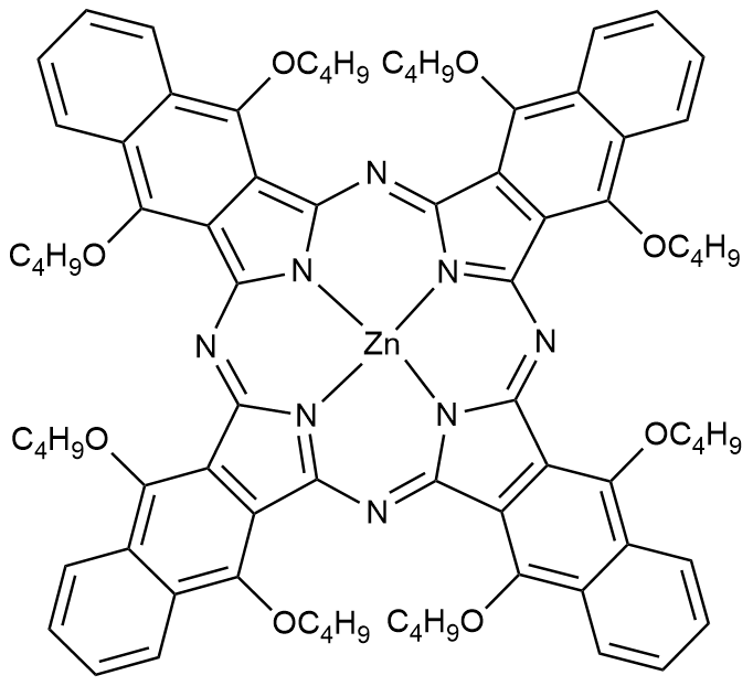 5,9,14,18,23,27,32,36-八丁氧基-2,3-萘酞菁锌